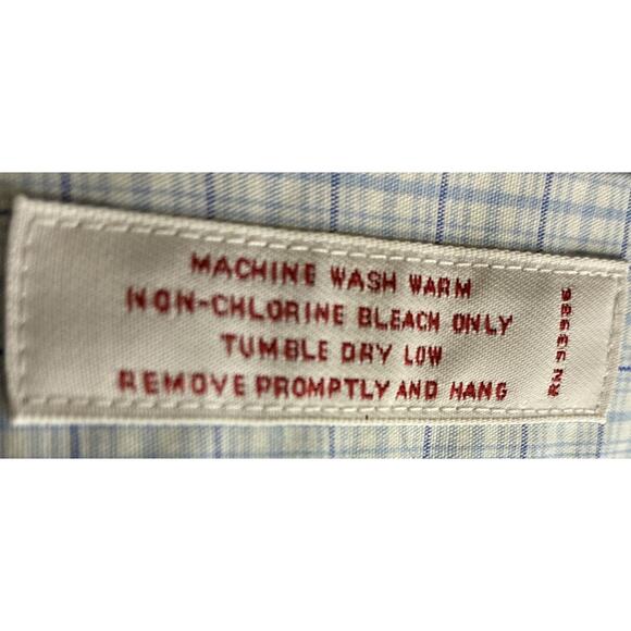 Brooks Brothers Traditional Fit Non-Iron Shirt Large Blue White Check Polo BD - Picture 7 of 10